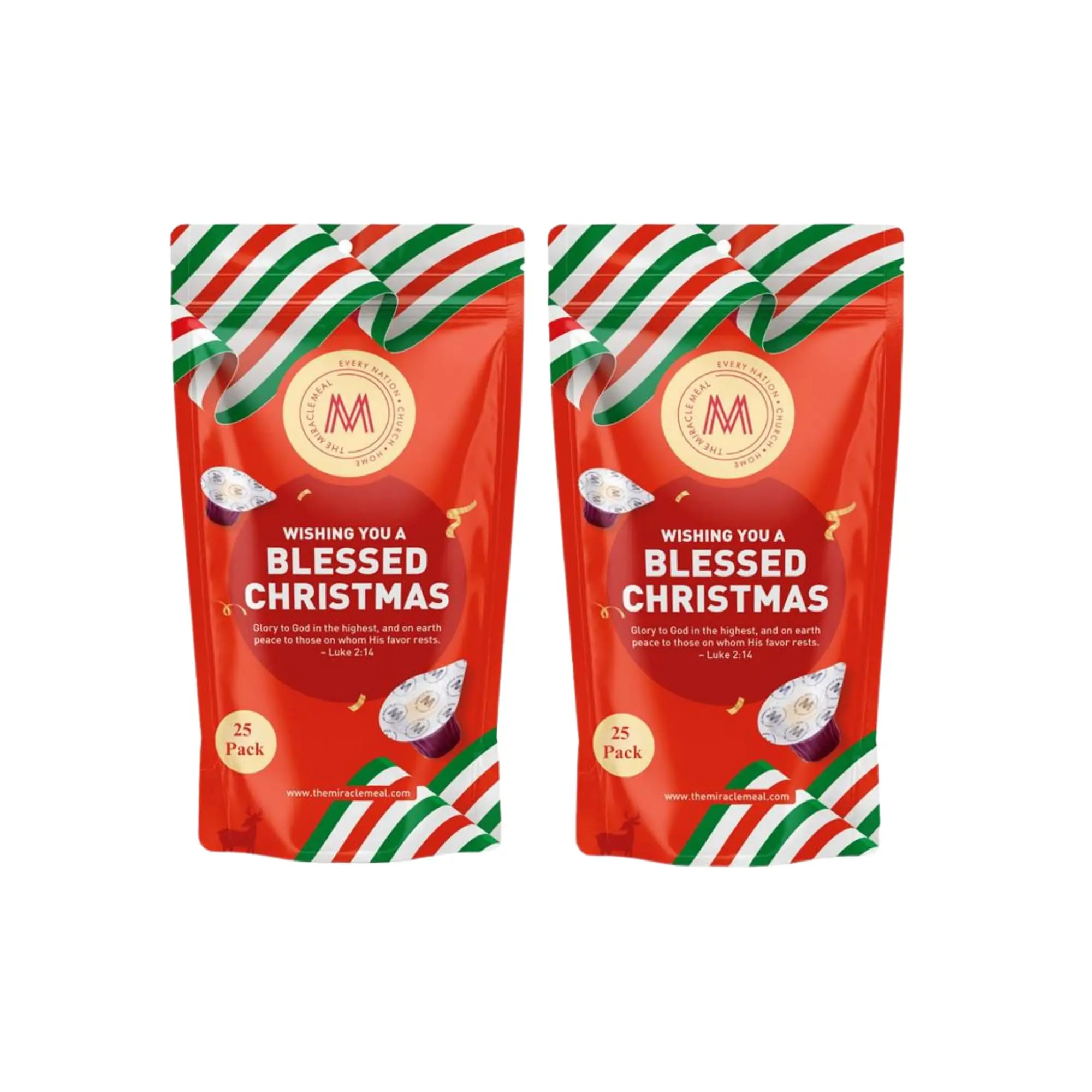 Christmas Edition Communion Cups | The Miracle Meal – 50 Pre-Filled Cups with Juice & Wafer | Celebrate Faith & Joy