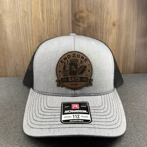Endzone Eats Trucker Hat Original richardson 112 Adjustable Grey & Black Mesh Back