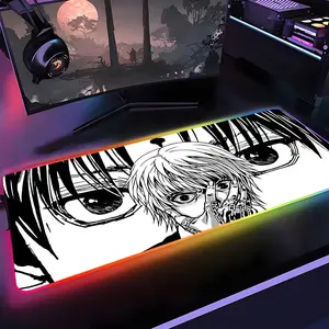 HUNTER×HUNTER Kurapika Mouse Pad Gamer Rgb 1000×500mm 900×400mm 800×400mm 600x300mm Desk Mat Back Light Led Mousepad Setup Gaming Accessories Deskmat Big Mousepad Backlight