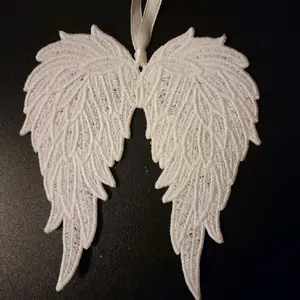 Embroidered Angel Wings Ornament