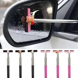 Extendable Car Mirror Wiper, Portable Cleaning Tool, Windshield Cleaner, Adjustable Arm Design, Ideal for Rainy Weather, Fits Various Vehicles