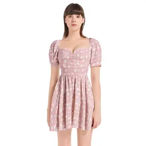 DOCHI Print Dress - Baby Pink