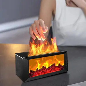 Fireplace Design Essential Oil Diffuser, 1 Count USB Charging Air Humidifier with Remote Control, Flame Humidifier, Aromatherapy Diffuser for Home Office