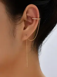 Women's Long Dangle Statement Earrings with Artificial Zirconia Stones, Versatile Earrings, Casual Style Jewelry for All Seasons, Elegant Accessory for Women