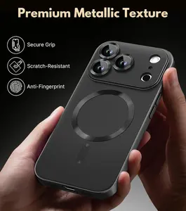 2026 New Metal Paint Anti-Fingerprint Phone Case for iPhone, TPU Bumper Wireless Charging Compatible, Matte Finish Scratch-Resistant Cover