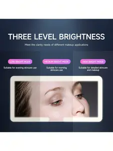 Reletech Fccemc Ultra Thin LED Car Makeup HD Mirror Sunshade Makeup Hanging Mirror USB Charge Sun Visor Dimmable Touchscreen Auto Interior Vanity Mirror For Women