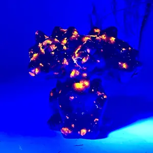 1 count Natural 3 headed dog carving obsidian garnet yooperlite stones figurine dog decoration for healing gift