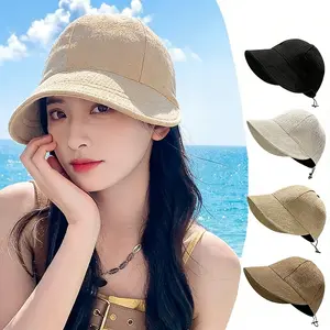 Unisex UPF 50+ Foldable Wide Brim Sun Hat | SunSafeTok BeachTok ThatGirlAesthetic CoquetteTok Adjustable Drawstring Quick Dry UV Protection Bucket Hat | for Outdoor Travel Beach Daily Commute Men Women