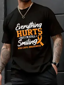 Unisex 100% Cotton CRPS Ribbon Awareness Month Novelty T-Shirt – Soft Touch, Relaxed Fit, Popular TikTok Streetwear Tee