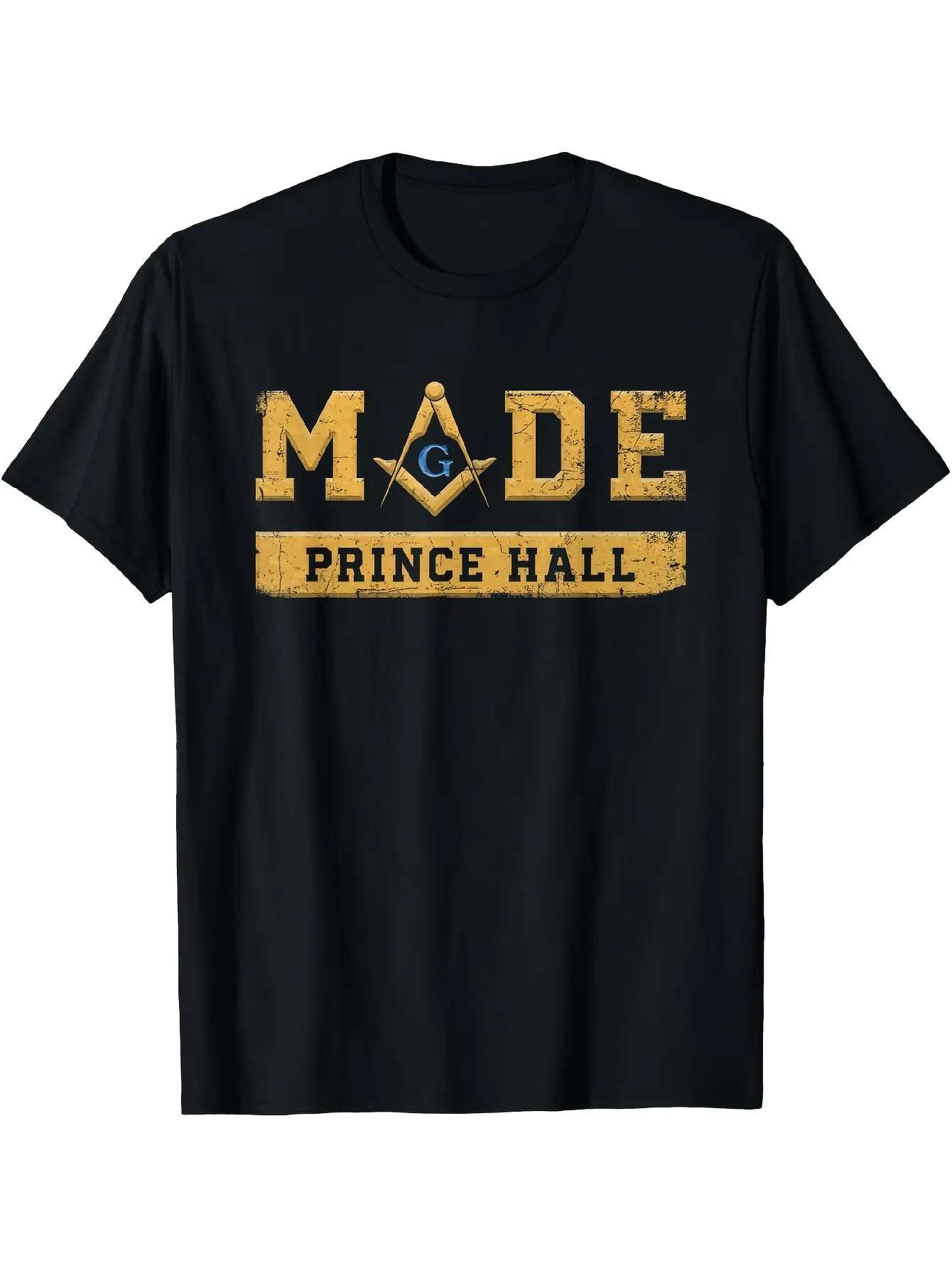 Men's Freemason Prince Hall Masonic T-Shirt - Blac unisex soft cotton short sleeve t shirt, vintage graphic casual tee for men women teens, perfect birthday holiday gift for camping travel gym daily street  wear