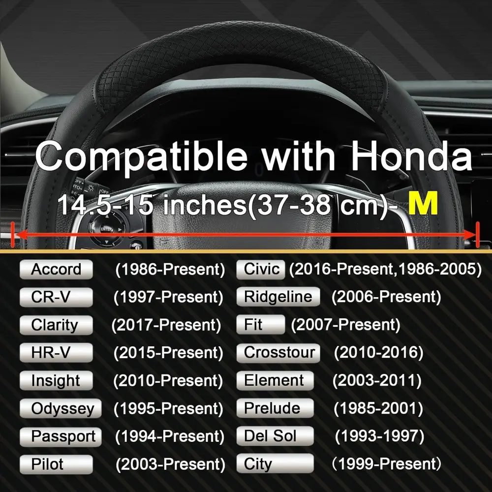 Customized Auto Car Steering Wheel Cover for Honda Accord, Civic