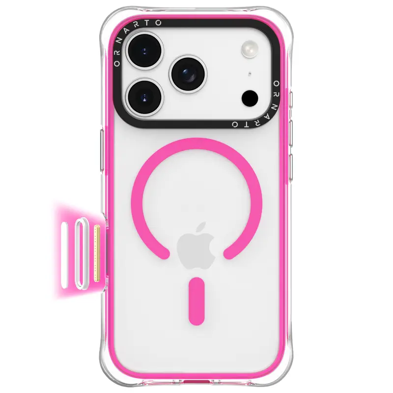 ORNARTO Magnetic Diamond Air MagSafe Smartphone Case, Protective Casing for iPhone 18/17 Pro Max (Push Capture Button)/17/16/15 Pro/15 Series - Heavy-Duty Drop Protection, Built-In Transparent Air Backplate, Shockproof Cellphone Accessory