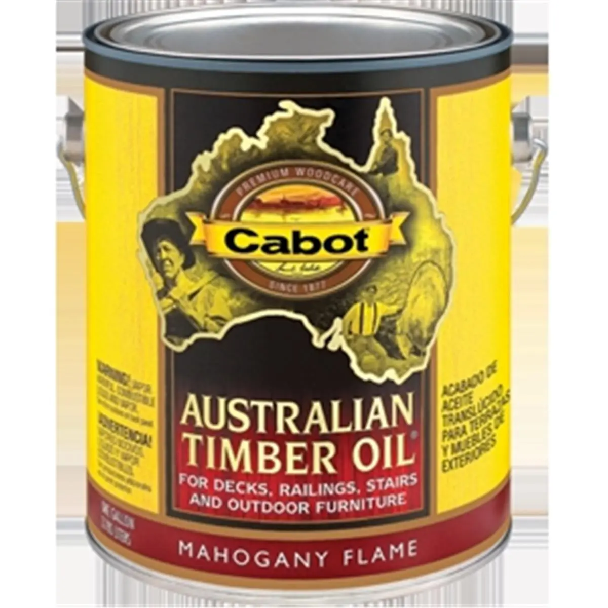 Cabot 13459 1-Gal Size Mahogany Flame Australian Timber Linseed Oil Wood Finish, Outdoor Superior Pen. Long Oil Alkyds Formula, UV Protection for Automotive & Motorcycle Paint Care, Long-Lasting Durability