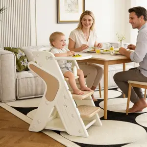 Multi functional Growing Up Dining chair,A high chair suitable for eating and feeding,Adjustable Height Toddler Tower,Use five-point seat belts and a movable large dinner plate