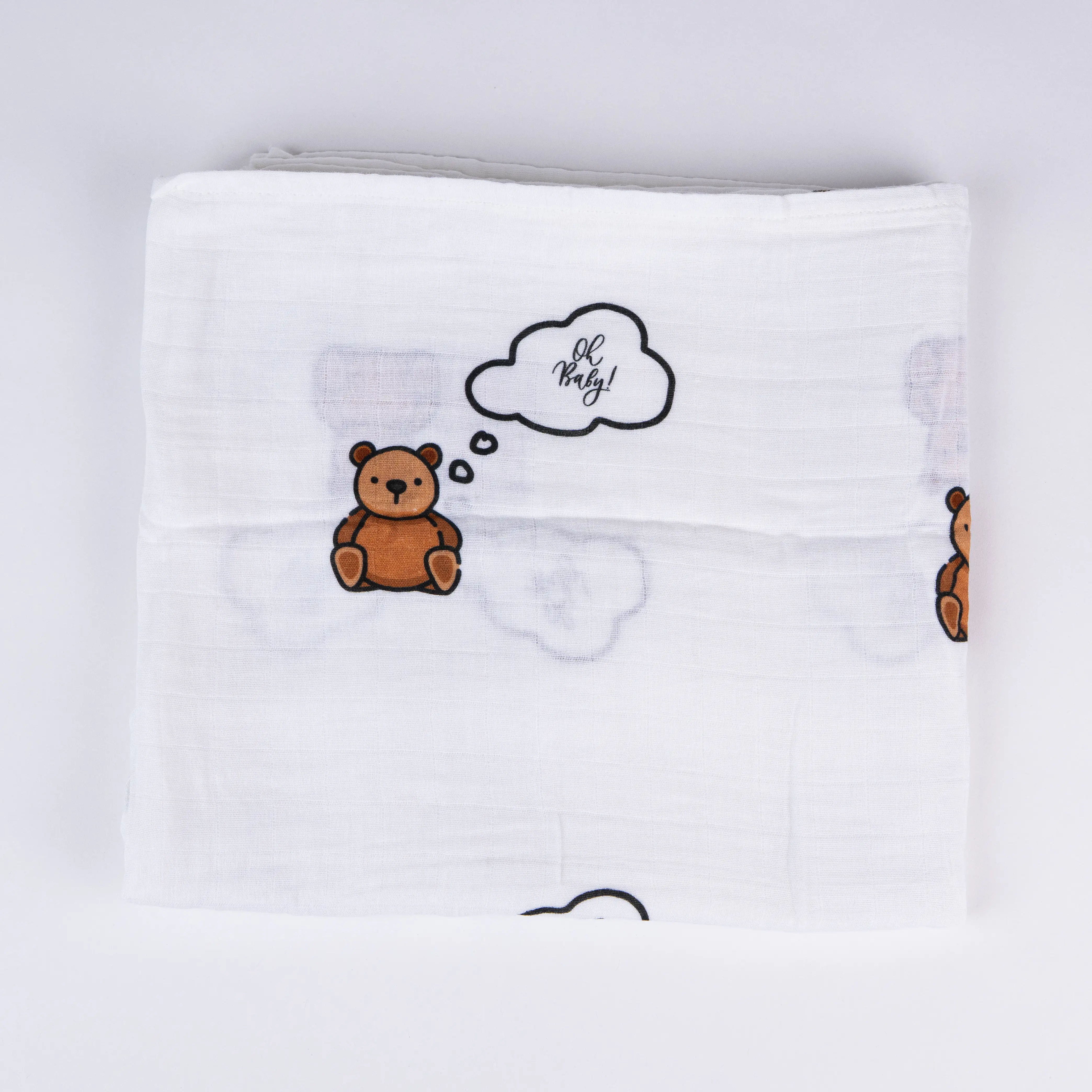 Oh Baby! Organic Cotton Muslin Swaddle Blankets - Soft 3-Layer Baby Wrap for Unmatched Warmth & Comfort