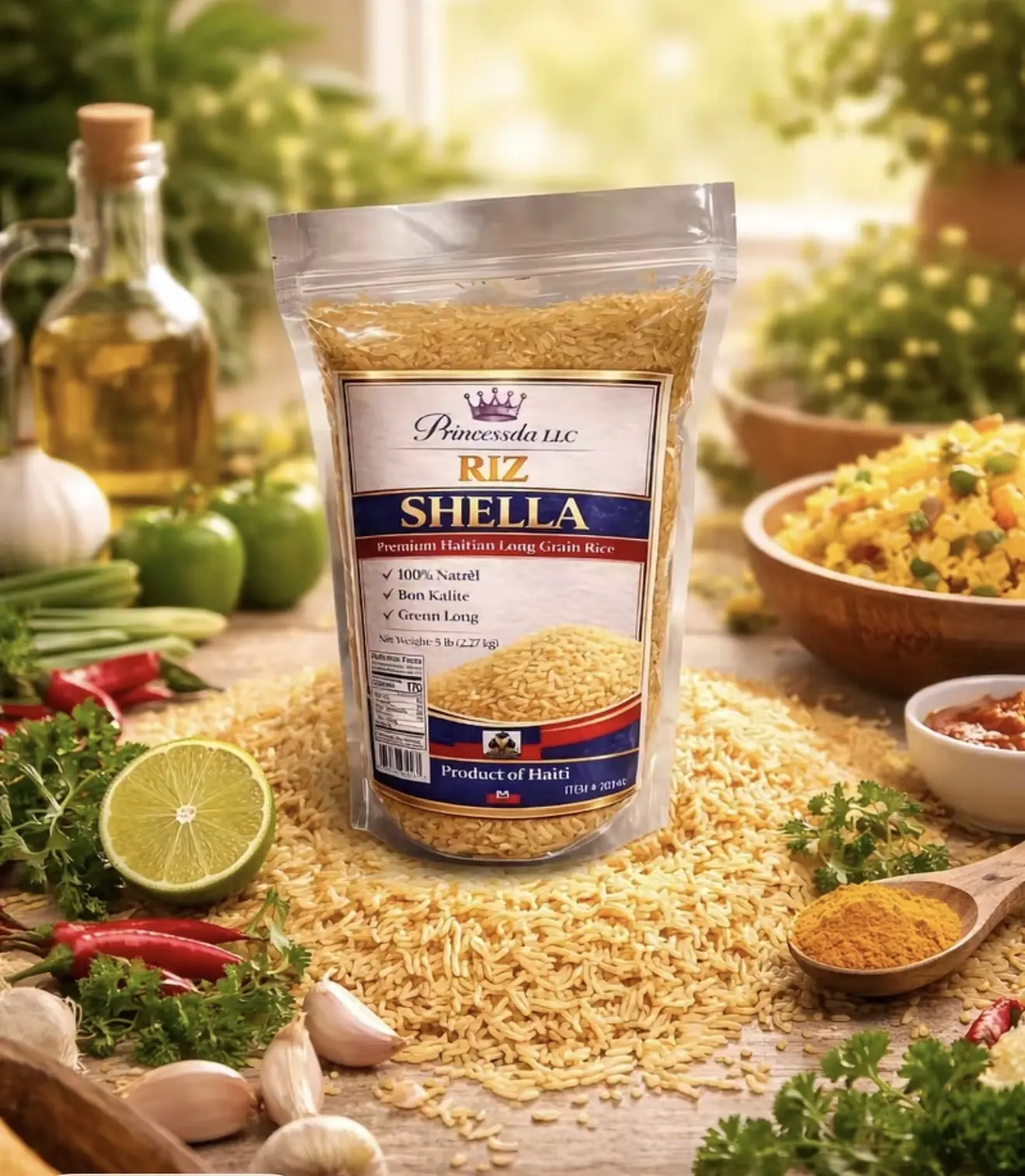 Diri Sheila Ayiti Organic Premium Haitian Rice, Pantry Foods Bulk Rice Grain