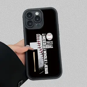 Case for IPhone 17 Pro Max 16 Plus 15 14 13 12 11 Air E Hot Selling Creative Baseball and Jesus Drop Protection Shockproof Soft Silicone Smartphone Cover