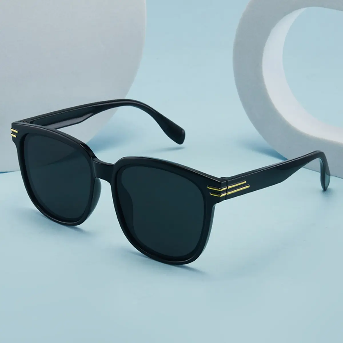 2026 New High-Texture Semi-Rimless Chic Sunglasses - Classic Parallel Line Version, Unisex PA Plastic Natural Material Eyewear with Anti-Ultraviolet Lenses, Classic/Borderless/Black Men's Fashion Sunglasses, Anti-Ultraviolet Men's Sunglasses