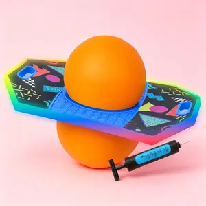 Kids Pogo Trick Ball, Balance Bounce Board with Anti-Slip Deck & Pump, Indoor & Outdoor Toy for Boys Girls, Supports Up to 160 lbs, Screen-Free Fun for Ages 6+