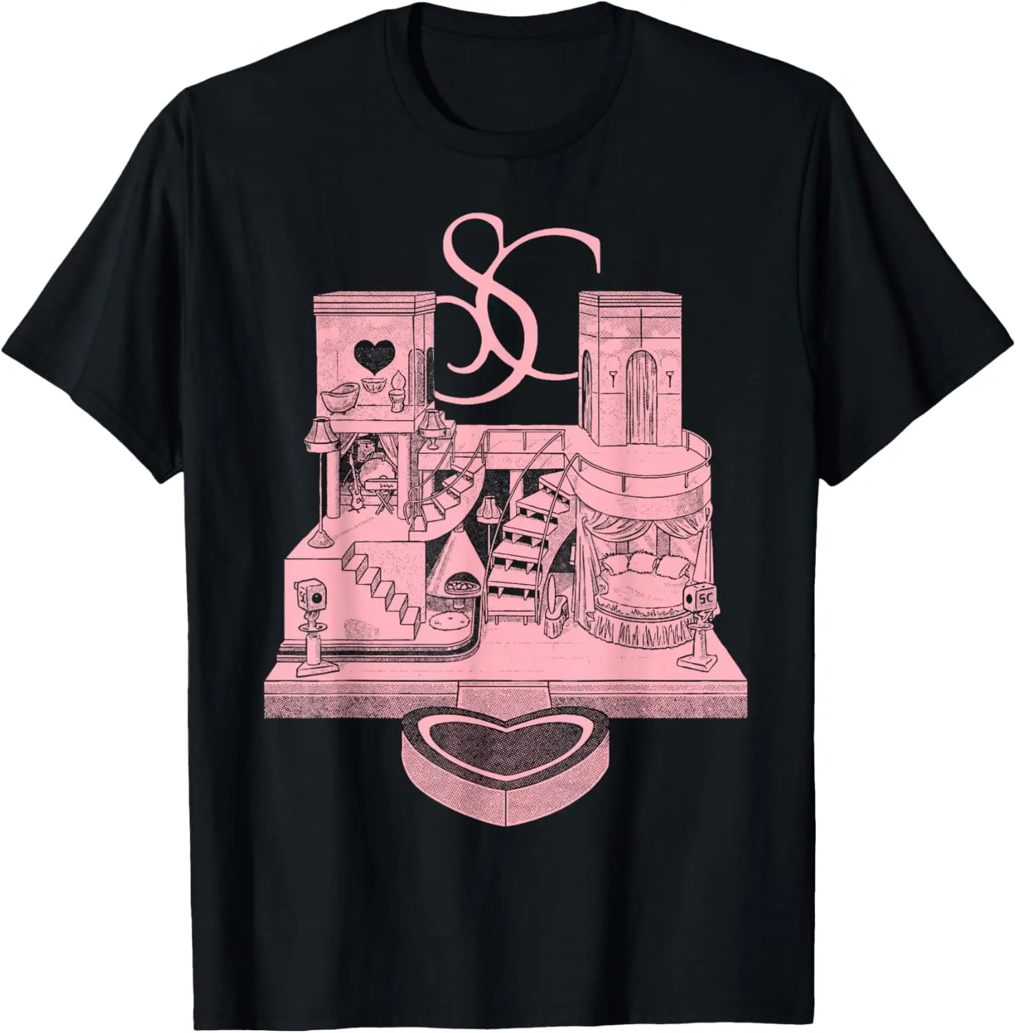 Women's 100% Cotton Crew Neck Short-Sleeve Ripped Graphic Casual Fashion T-Shirt - "Do You Want The House Tour" Sabrina Trending Vintage Bold Humor Everyday Top