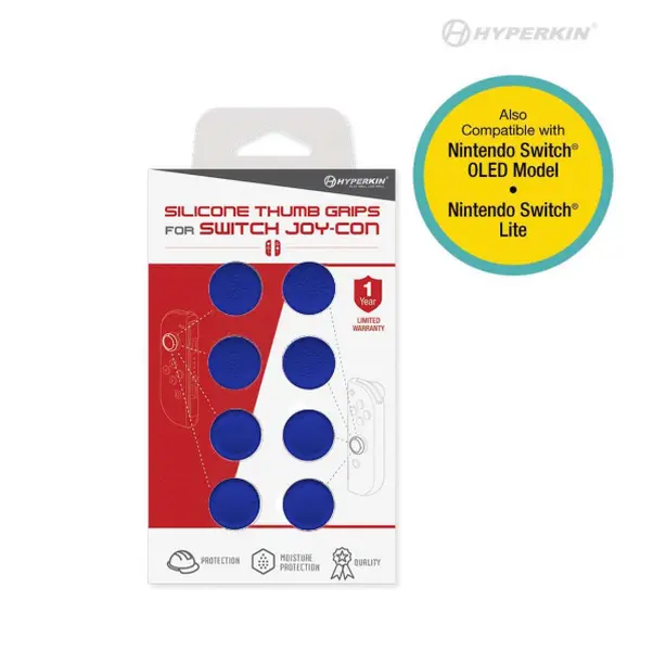 Hyperkin Silicone Thumb Grips 8-Pack for Joy-Con (Blue)