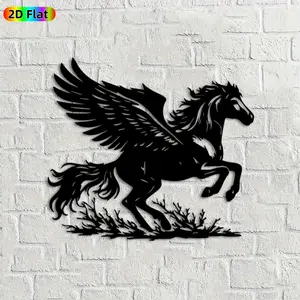 1pc Pegasus Metal Wall Art,Pegasus Statue Mural, Ideal Gift for New Year, Christmas, Pegasus Enthusiasts, Rust-Resistant Metal Wall Decor Wall Sculptures, Perfect for Wall & Fence Decor Enthusiasts