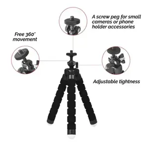 illumiwave Flexible Small Octopus Mount Mini Tripod Bluetooth Remote Stand Holder