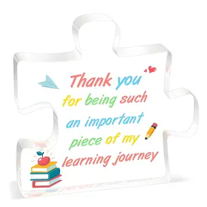 Teacher Appreciation Gift Set, Acrylic Puzzle for Teachers, Birthday Thank You Gifts, Office Desk Decorations, Unisex, Perfect for All Occasions