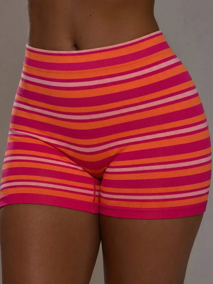 OFFGIRD x Musera Sport Stripe Print Seamless High Waist Sculpt Active Sports Sport Workout Gym Cute Pilates Fitness Daily