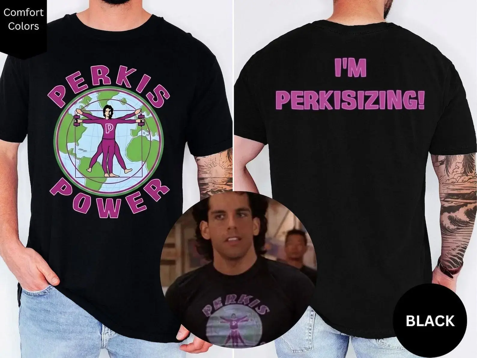 Perkis Power Heavyweights Retro T-Shirt, 90s Movie Inspired Graphic Tee, Vintage Unisex Cotton Shirt for Men & Women, Casual Streetwear