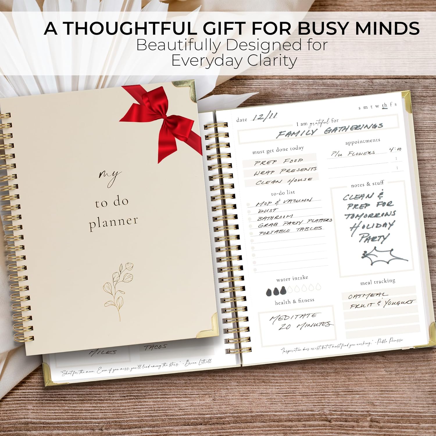 Beautiful To Do List Notebook 2026 (8.5 x 6.4") - Aesthetic Daily Planner to Easily Organize Your Tasks And Boost Productivity - Stylish Undated ADHD Planner Gift and The Perfect School or Office Supplies For Women