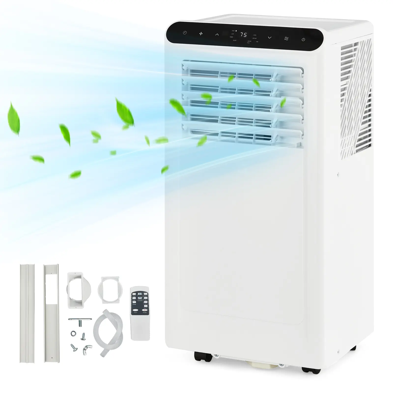 3-in-1 Portable Air Conditioner, 8,000 BTU - Cooling, Dehumidifier & Fan - Quiet Operation, 24H Timer, Remote, Window Kit, for Bedroom, Home, Office, up to 350 Sq.Ft