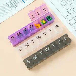 7-Day Pill Case，Medicine Planner, Vitamin Organizer Box, Convenient and Easy to Use, Medium Compartments, Travel Friendly, Green, BPA Free