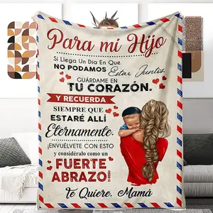 Spanish Letter Pattern Blanket, 1 Count Soft Throw Blanket, Air-conditioned Room Blanket, Warm Nap Blanket for Home & Office, Gift for Kids