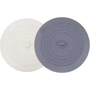 Tub Stopper 2 Pack 6 Inches Large Silicone Drain Plug Hair Stopper Flat Suction Cover for Kitchen Gadgets Bathroom Accessories and Laundry Modern Design