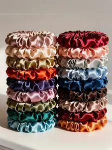 10/50pcs - Fashion satin solid color women's hair scrunchies, high-elastic hair ties, durable and gentle on hair, ponytail holders, Fashionable hair accessories, suitable for daily ponytails and braids, perfect gift