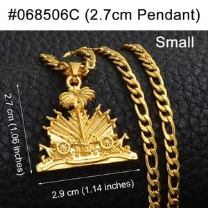 Small Haiti Emblem Necklace - Map, Pendant Jewelry Charm