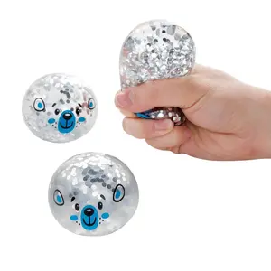 Winter Animal Glitter Water Squeeze Balls - 12 Pc.