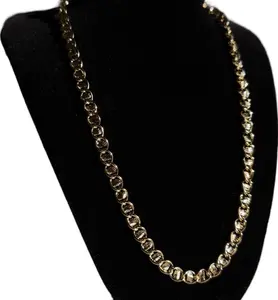 Luxury Gold Textured Disc Chain Necklace