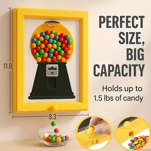 Chic Wall-Mounted Candy Dispenser with Photo Frame, Unique Transparent Design, Manual Operation for Stylish Home Décor, Perfect for Treats and Memories