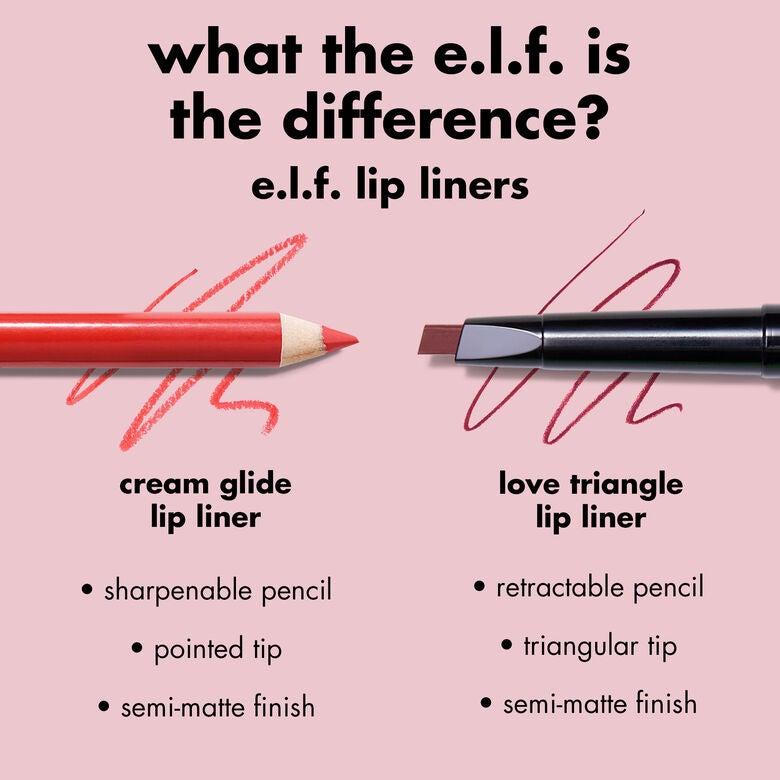 e.l.f. Cream Glide Lip Liner, Smooth Hydrating Semi-Matte Finish 0.002mL