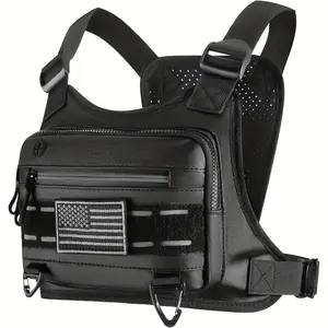 [Tactical Chest Bag] Tactical Chest Bag| Unisex Running Vest Sports Outdoor Equipment (Black)