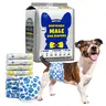 Dono Disposable Male Dog Wraps - Rapid-Dry Gel Tech, Superabsorbent, Breathable, Easy-to-Use, Non-Slip, Leak-Proof, Multi-Size Fits, Paw Print Designs, Travel-Friendly, Puppy Marking Help, Blue Stripe Change, Various Package Quantities for Pet Lovers, Car