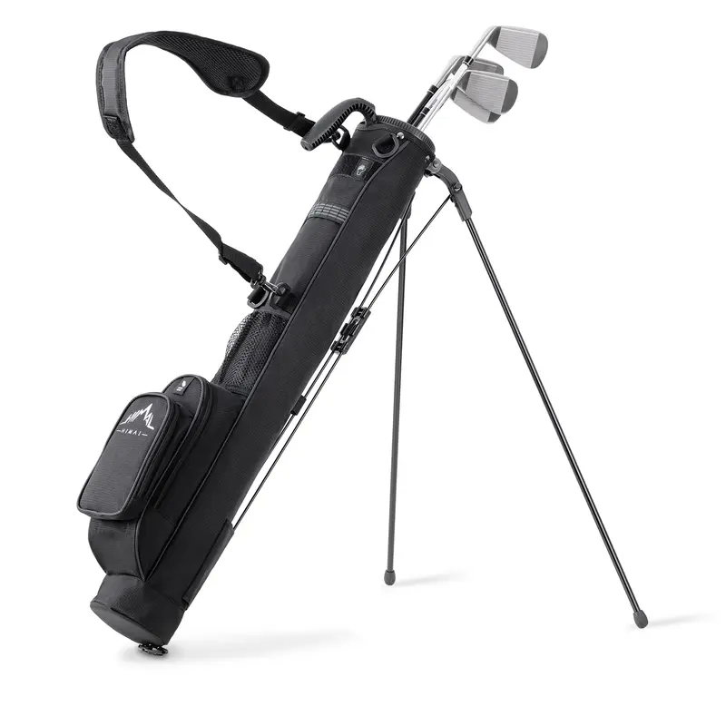 UNIHIMAL Compact Lightweight Portable Golf Club Bag - Grab-and-Go Speed Handle, Adjustable Shoulder Strap, 2-Way Dividers, Retractable Legs, Reinforced Bottom, 31.5" Tall Golf Gear for Adults - Ideal for Driving Range, Par 3 Courses