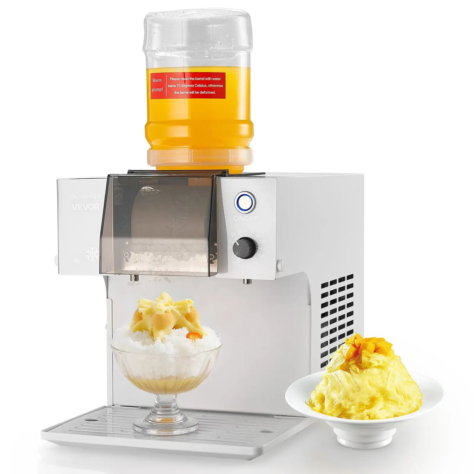 【Summerfinds】VEVOR Snowflake Ice Machine,88LBS/24H Snowflake Ice MakerIce-Shaver Machine with Stainless Steel BladeElectric Snow Cone Maker with 0.48 Gal Tank90S Fast Pre-Coolingfor Home & Small Gathering, Ice Making Machine