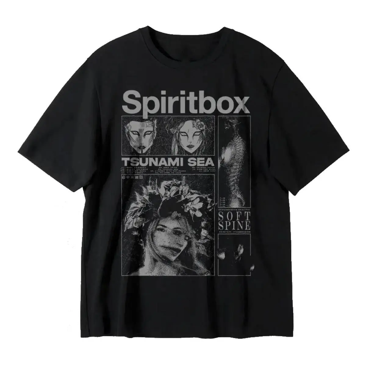 Spiritbox Soft Spine Grid Collage T-Shirt – Vintage Alternative Metal Fan Tee