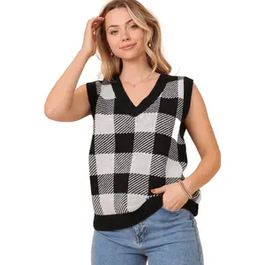 Plaid Printed Checkered Sweater Vest