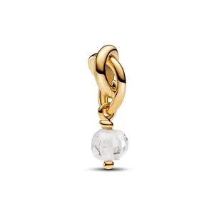 Pandora Moments Faceted Clear Eternity Circle Dangle Charm 763462C04