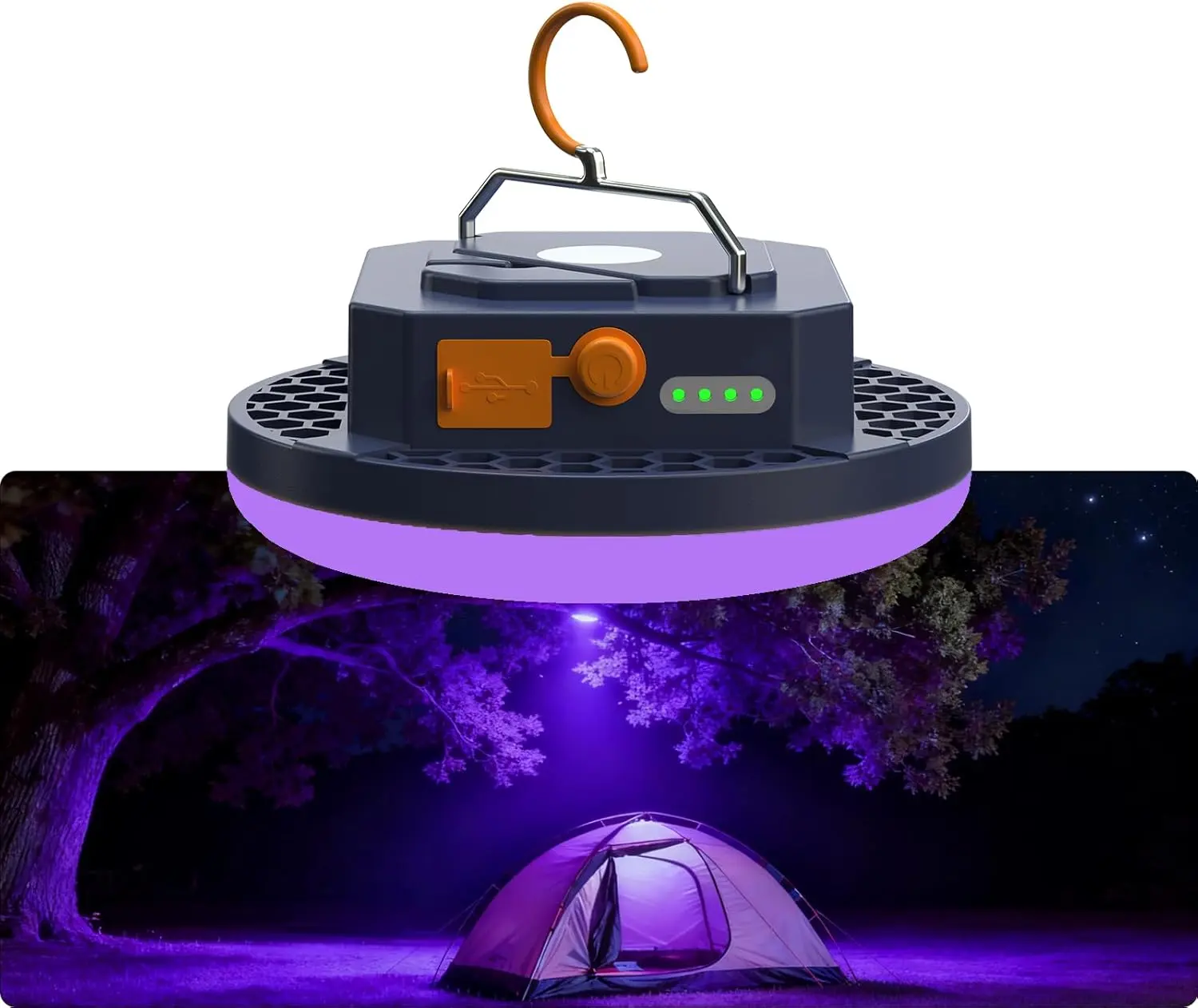 96 LED 395nm UV / 6500K Flashlight Camping Blacklight , 10000mAh Rechargeable, 3000 Lumens, Glow Lights for Party , Bedroom, Fluorescent Poster , Dog/Cat Urine , Bed Bug ,Halloween Black Light (UV)