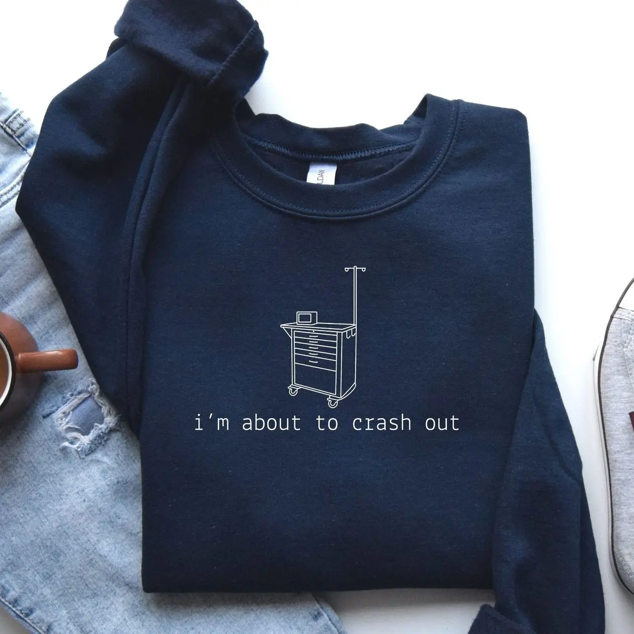 Snarky Nurse Sweatshirt, Funny ICU ER Nurse Shirt, Burnt Out Tired Nurse Crewneck Top, Registered Nurse RN Gift, Medical Assistant Student Pullover, Nursing School Graduation Present, Healthcare Worker Outfit, Gift for Nurse Women and Men